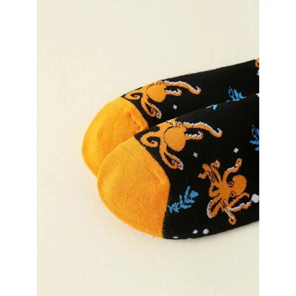 Octopus Pattern Crew Socks for Women